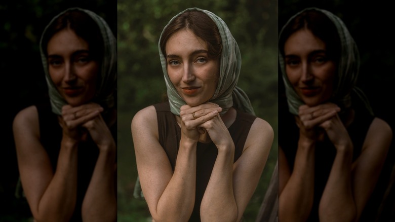 Woman in headscarf