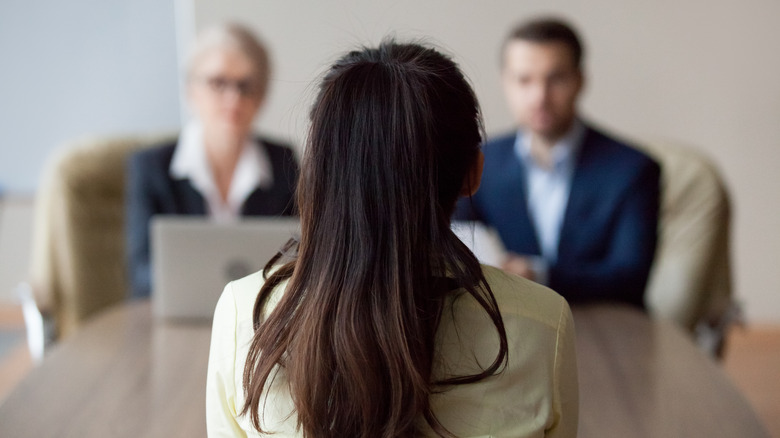 Woman in a job interview 