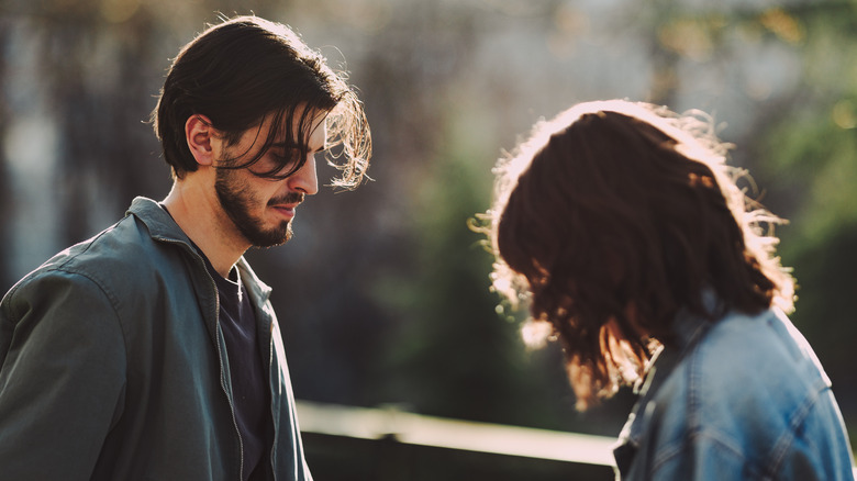 couple talking serious
