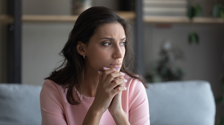 Woman sitting with her feelings