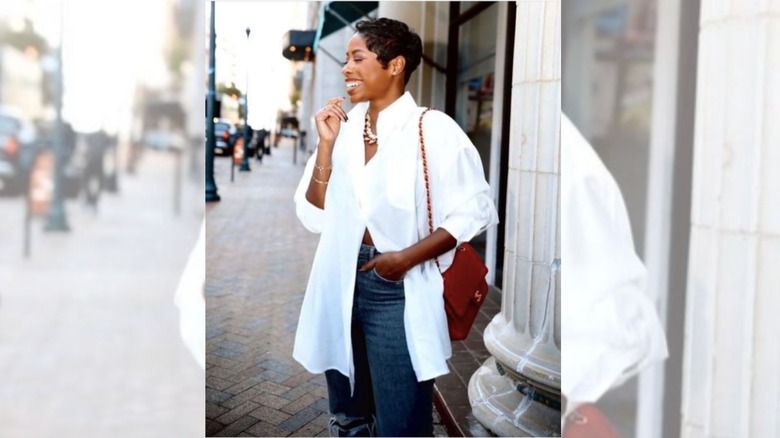 Oversized shirt street style sale