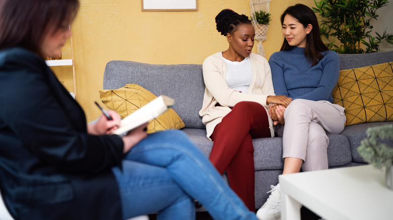A lesbian couple in therapy