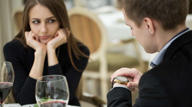 Couple on awkward date