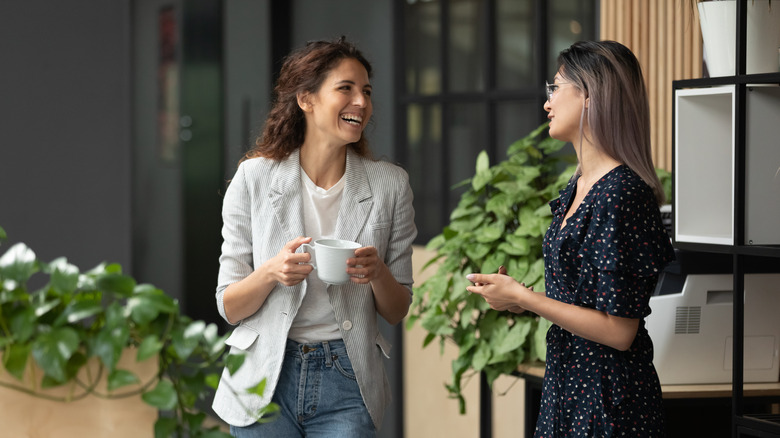 Two women talking