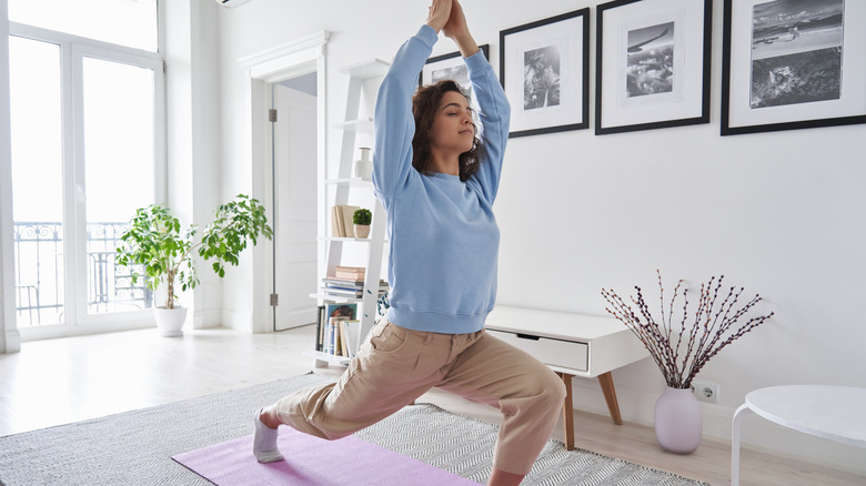 Woman practicing yoga