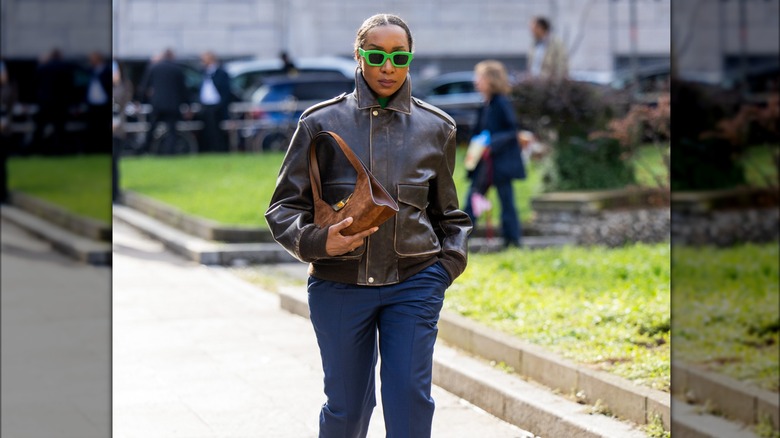 How To Style A Trendy Brown Leather Jacket