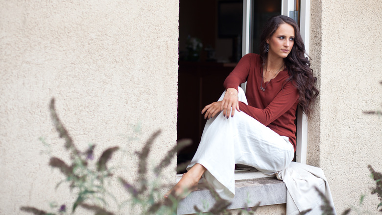 Woman in linen pants 
