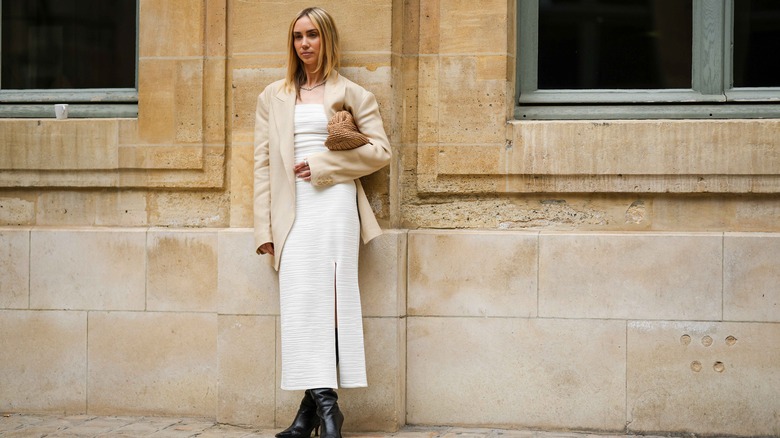 Woman in a linen blazer 