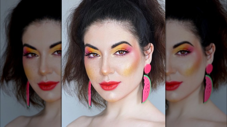 woman with sunset blush trend