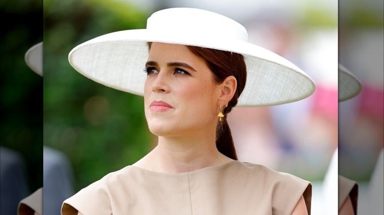 Princess Eugenie at the Royal Ascot in a white hat