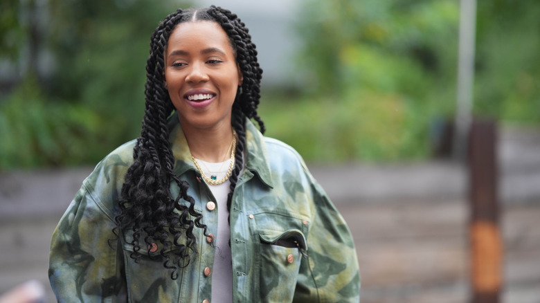 A woman in camo 