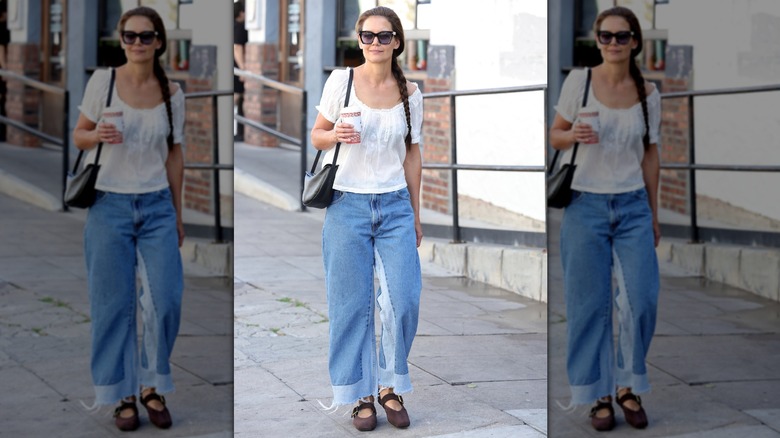 Katie Holmes walking in California in jeans