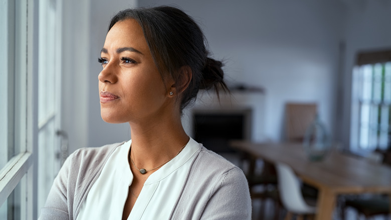 woman at a work desk