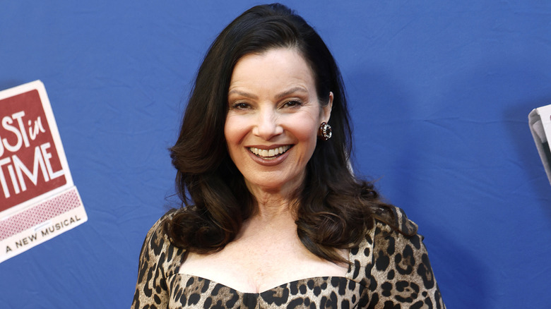Fran Drescher in a leopard print dress at an event in 2025