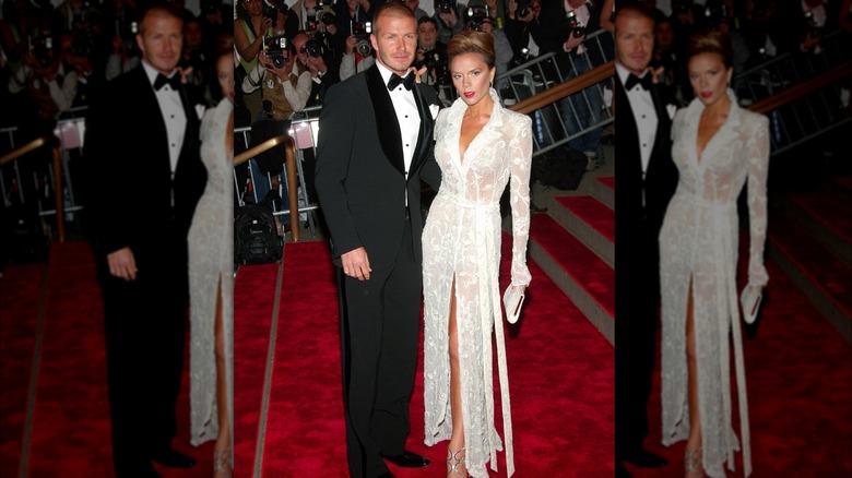 David and Victoria Beckham at the 2008 Met Gala