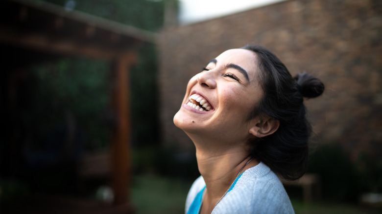 Woman smiling