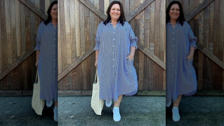Woman in shirtdress