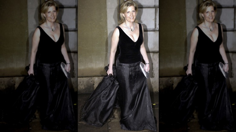 Sophie, Duchess of Edinburgh, in a black gown with a velvet bodice