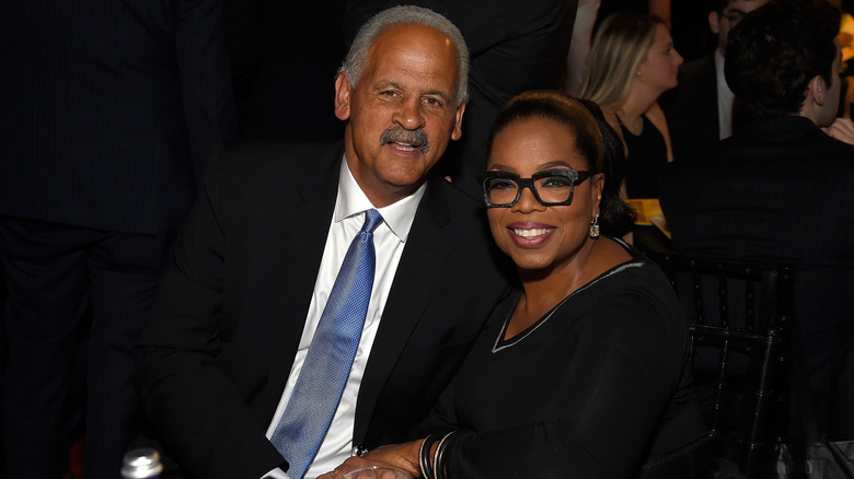Stedman Graham and Oprah Winfrey pictured smiling together in 2018