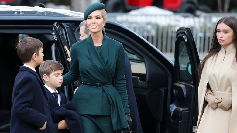 Ivanka Trump, daughter of U.S. President-elect Donald Trump, arrives with her family for services at St. John's Church on January 20, 2025