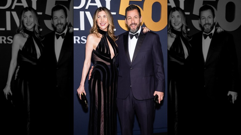 Adam and Jackie Sandler at the Rockefeller Centre in 2025