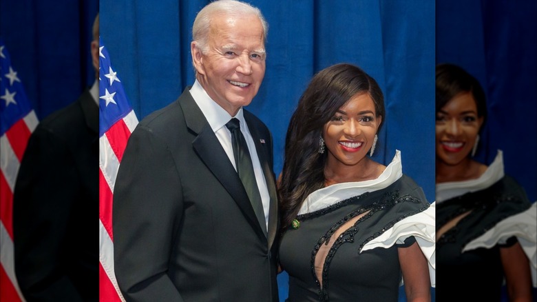 Joe Biden with Jasmine Crockett