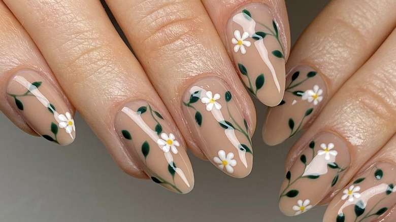 Jelly floral nails