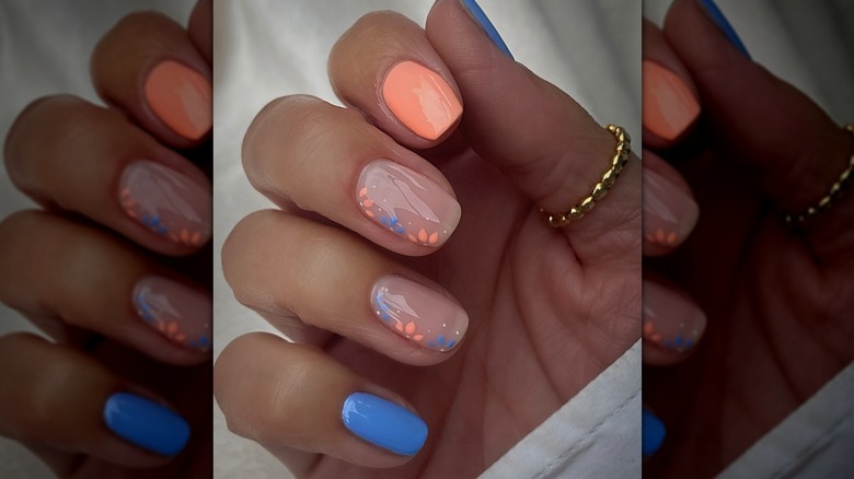 jelly floral nails