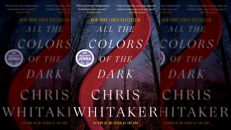 The cover of Chris Whitaker's novel featuring a red band of fabric