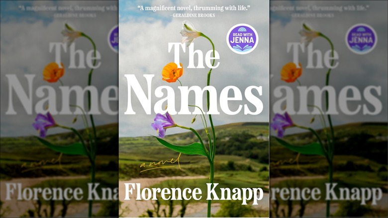 The cover of Florence Knapp's The Names novel featuring flowers