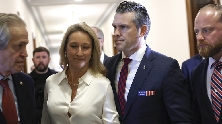 Jennifer Hegseth in a white shirt