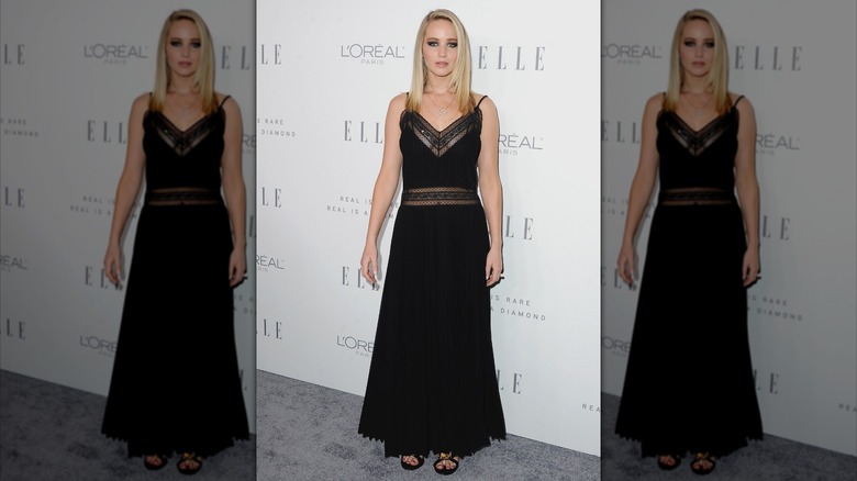 Jennifer Lawrence in a black dress
