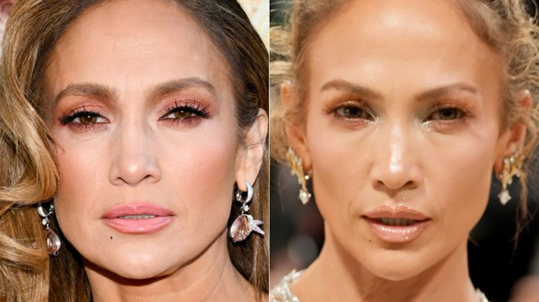 Jennifer Lopez with romantic makeup in 2024