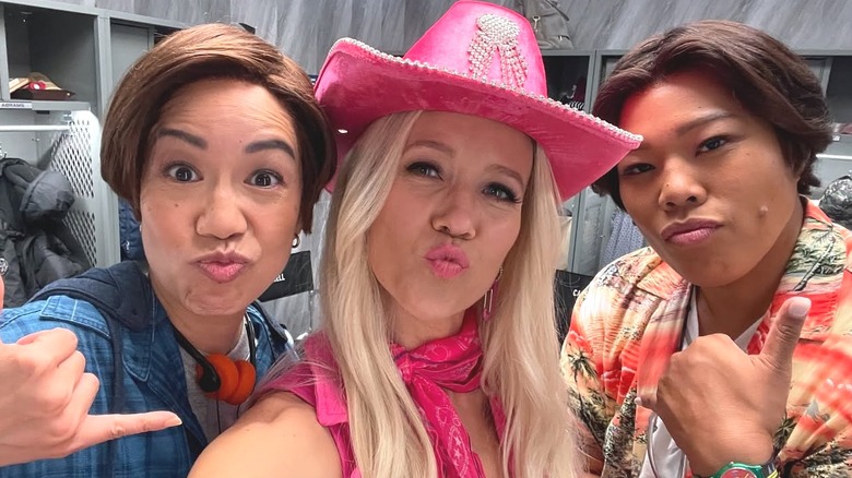 Jessy Schram, Lynnette Li, Marie Tredway take a selfie together dressed up for the Halloween episode of Chicago Med