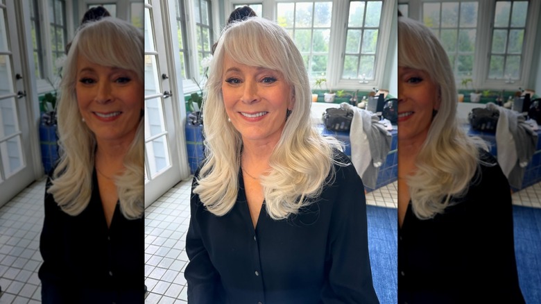 Patricia Richardson smiling after having her hair done in 2024