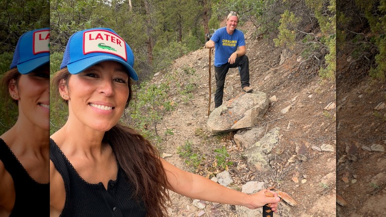 Joanna Gaines and Chip Gaines take a selfie while hiking a trail (September 2026)