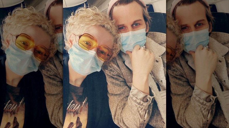 Julia Garner and Mark Foster during the Covid-19 pandemic