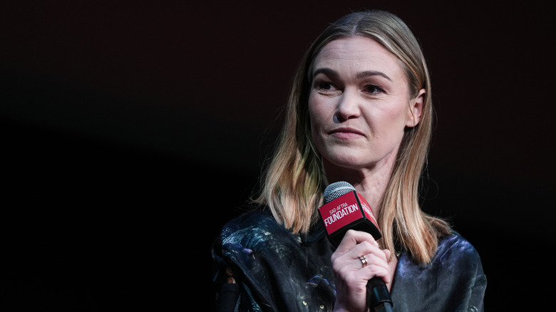 Julia Stiles speaks at a panel