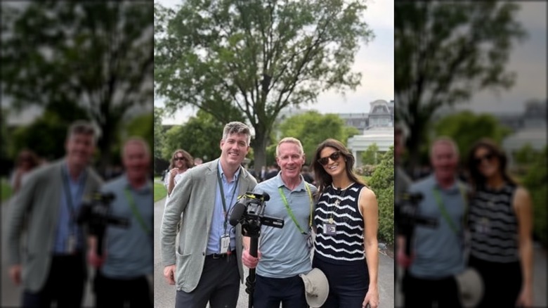 An Instagram story of Kaitlan Collins with two other journalists at the White House