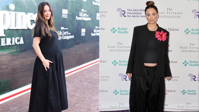 Kaley Cuoco at two separate events in black maternity clothing