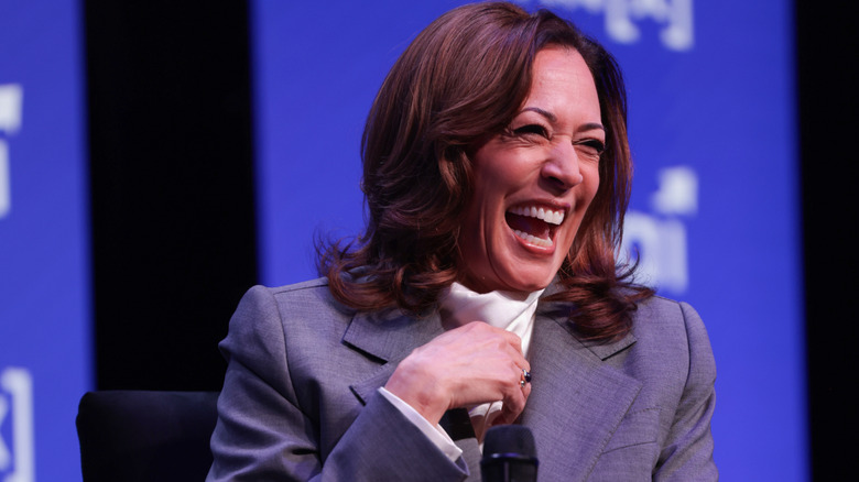 Kamala Harris speaks onstage during the HumanX AI Conference 2025 at Fontainebleau Las Vegas on March 09, 2025