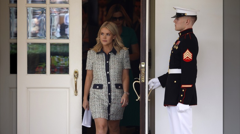 White House press secretary Karoline Leavitt leaving the West Wing