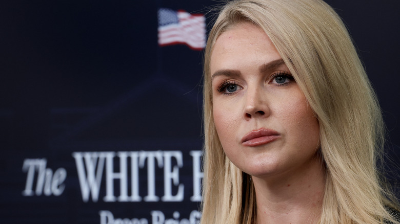 Karoline Leavitt during White House press briefing in April 2025