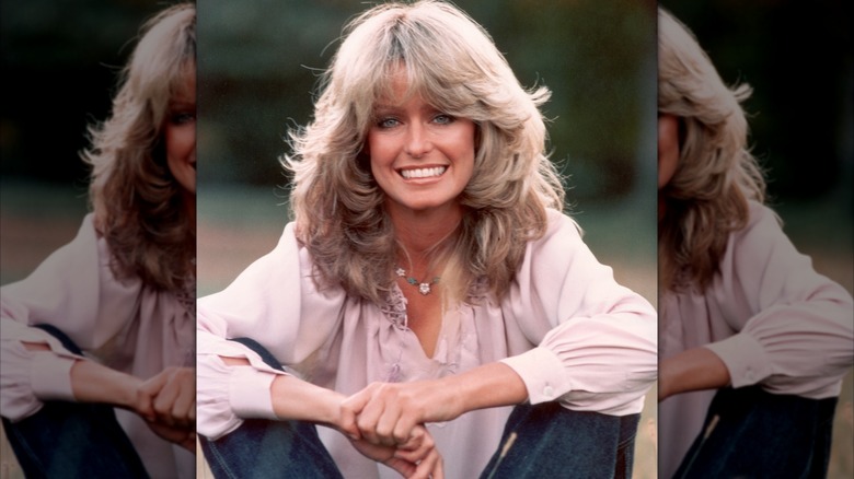 Farrah Fawcett wearing 'The Farrah' hairstyle
