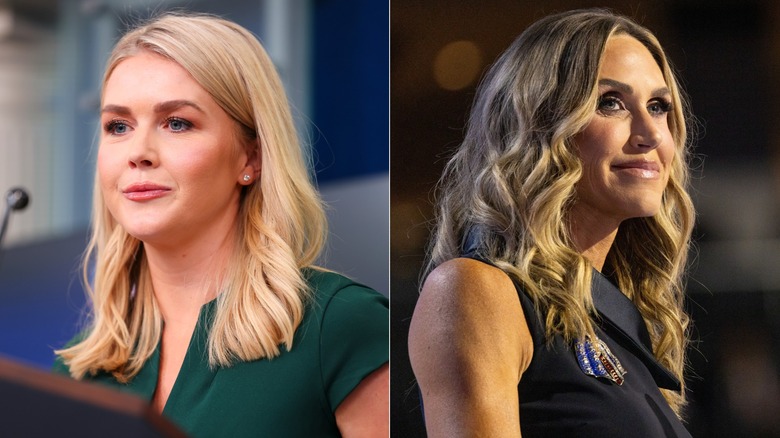 Side-by-side shots of Karoline Leavitt and Lara Trump