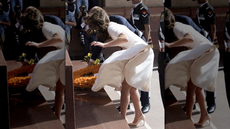 Kate Middleton's dress blowing up