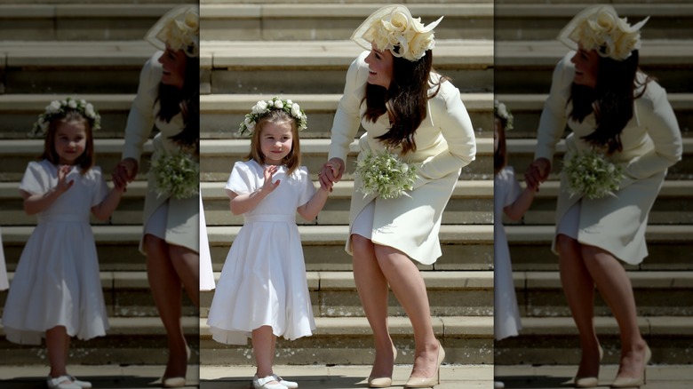 Catherine, Princess of Wales, and Princess Charlotte at Harry and Meghan's wedding