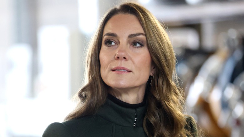 Kate Middleton with a neutral expression