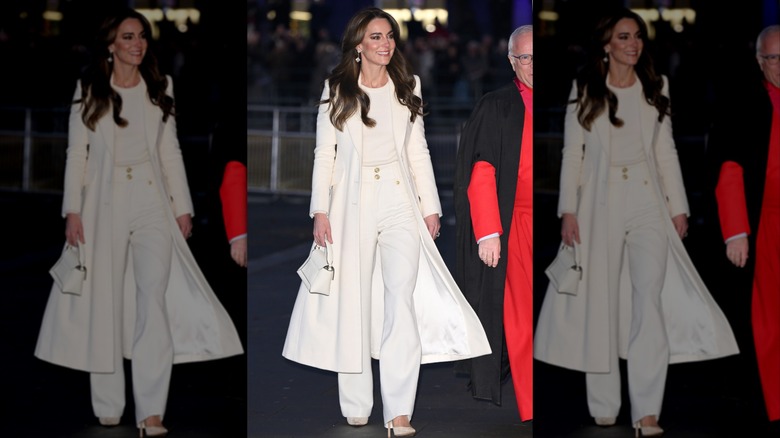 Kate Middleton in an all white outfit