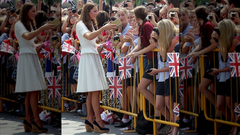 Kate Middleton with members of the public